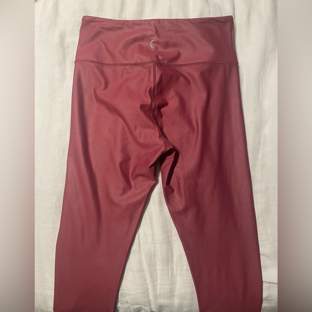 Zyia Cranberry Metallic Light n Tight Leggings 28” Long Sz 8-10 - Picture 6 of 7